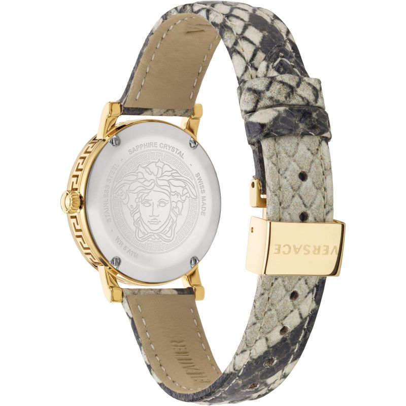Analogue Watch - Versace Greca Glass Ladies Black Watch VEU300121