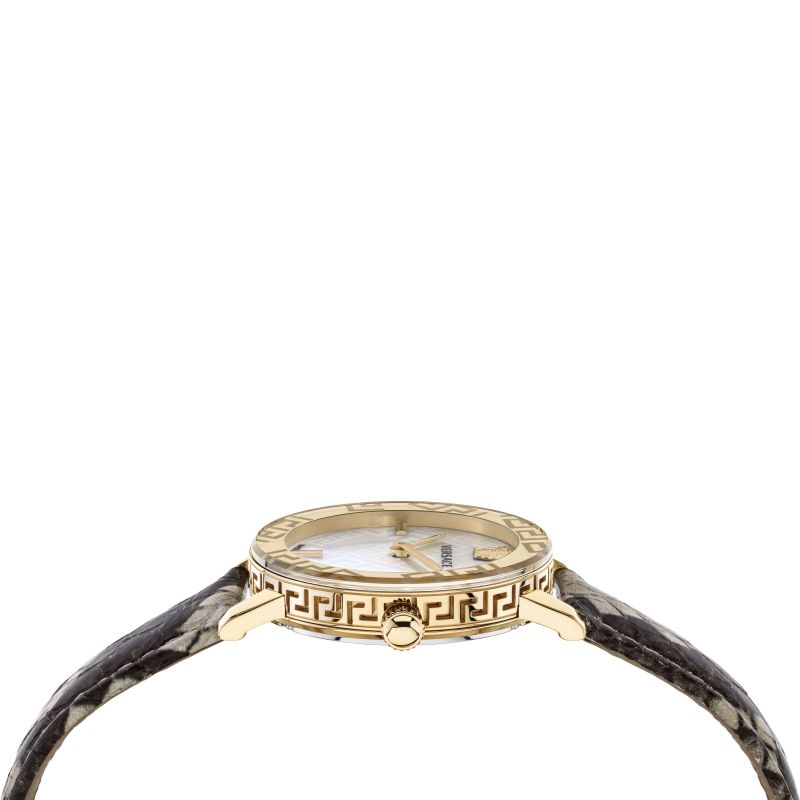 Analogue Watch - Versace Greca Glass Ladies Black Watch VEU300121