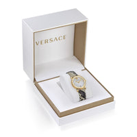 Analogue Watch - Versace Greca Glass Ladies Black Watch VEU300121