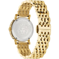 Analogue Watch - Versace Greca Glass Ladies Gold Watch VEU300621