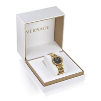 Analogue Watch - Versace Greca Glass Ladies Gold Watch VEU300621