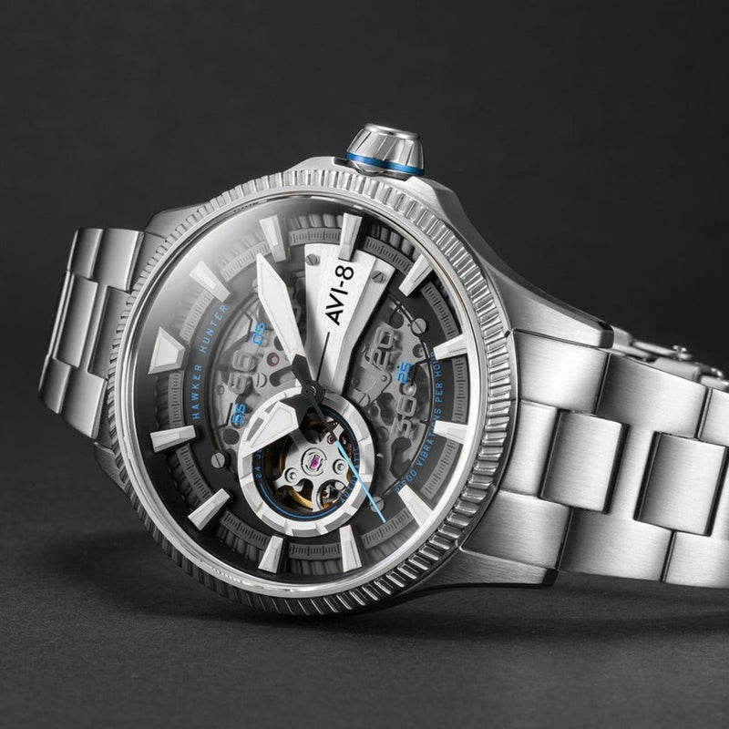 AVI 8 Men s Blue Diamonds Hawker Hunter Avon Watch AV 4078 11