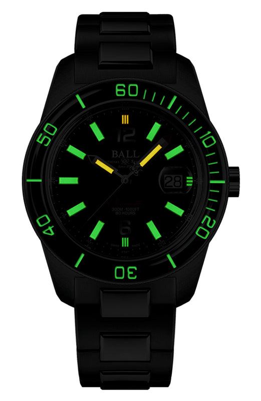 Automatic Watch - Ball Engineer M Skindiver III Auto Men's Black Watch DD3100A-S1C-BK