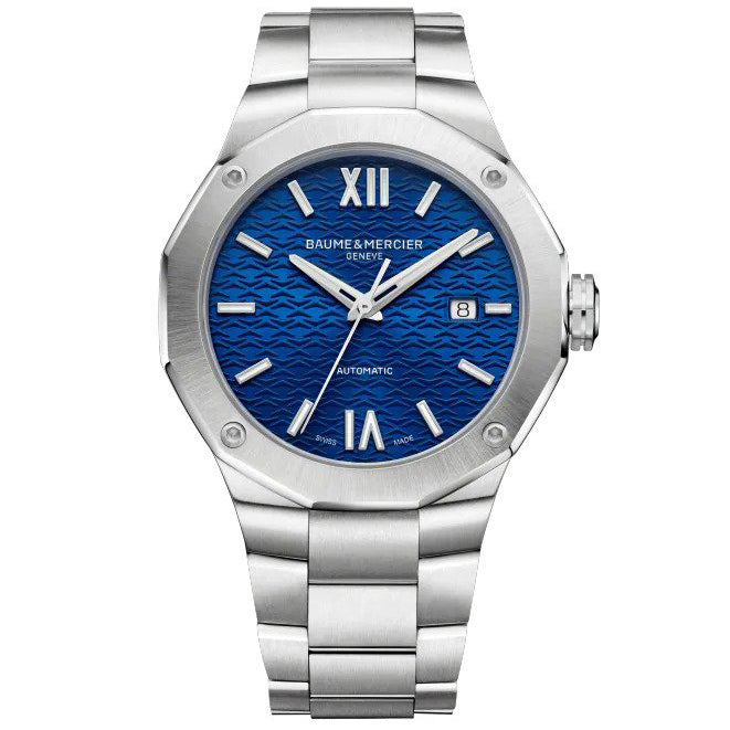 Automatic Watch - Baume Mercier Men's Blue Riviera Watch BM0A10620