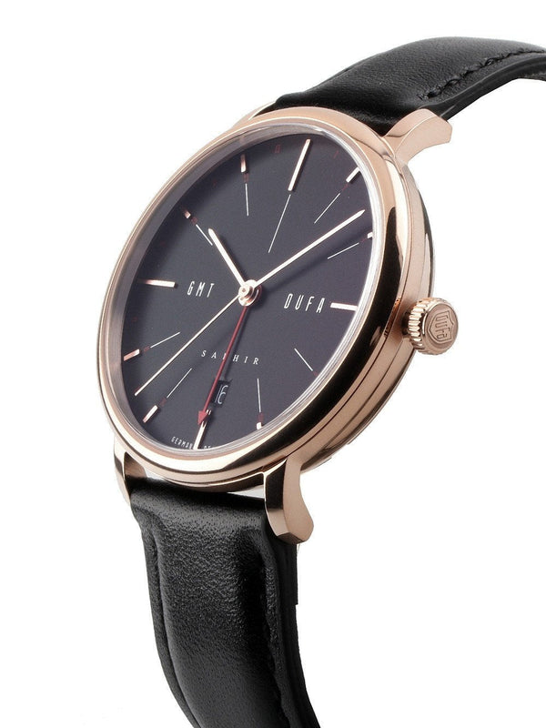 Automatic Watch - Dufa Black Saphir GMT Automatic Watch DF-9030-03