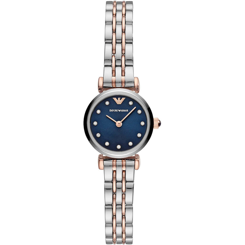 Automatic Watch - Emporio Armani AR11222 Ladies Automatic T-Bar Gianni Two-Tone Blue Watch