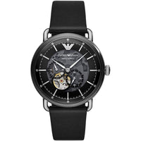 Automatic Watch - Emporio Armani AR60026 Men's Automatic Meccanico Black Skeleton Watch