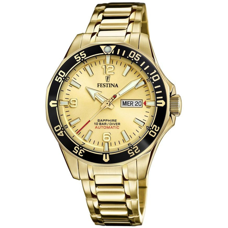 Automatic Watch - Festina F20479/1 Men's Gold Automatic Watch