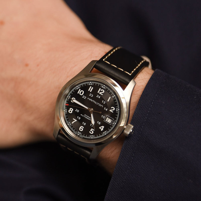 Hamilton khaki best sale field automatic black