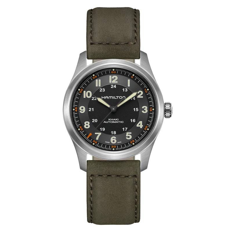 Automatic Watch - Hamilton Khaki Field Titanium Auto Men's Black Watch H70205830