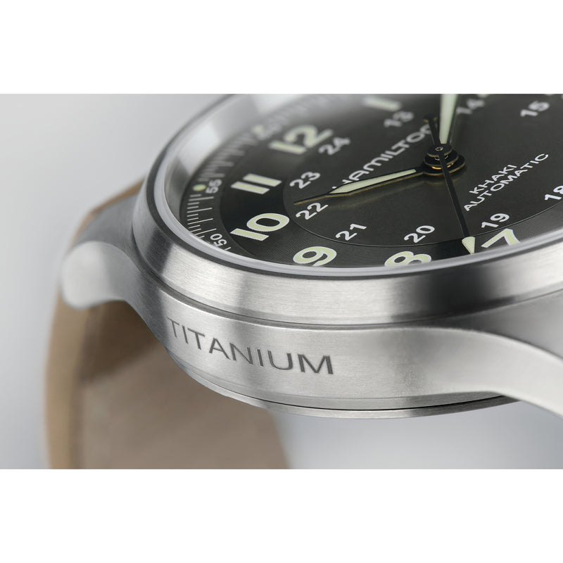 Automatic Watch - Hamilton Khaki Field Titanium Auto Men's Brown Watch H70545550