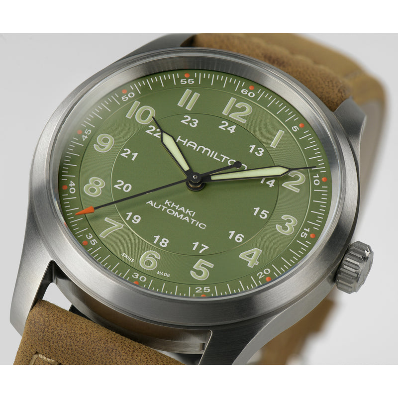 Automatic Watch - Hamilton Khaki Field Titanium Auto Men's Green Watch H70205860