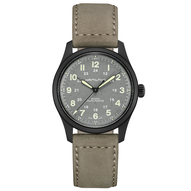 Automatic Watch - Hamilton Khaki Field Titanium Auto Men's Grey Watch H70215880