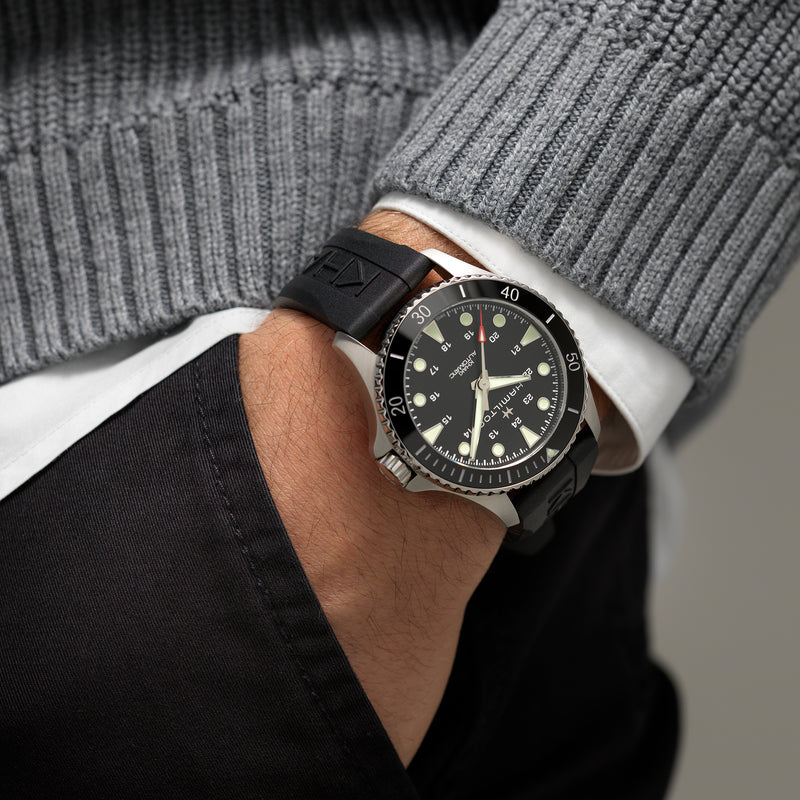 Automatic Watch - Hamilton Khaki Navy Scuba Auto Men's Black Watch H82515330