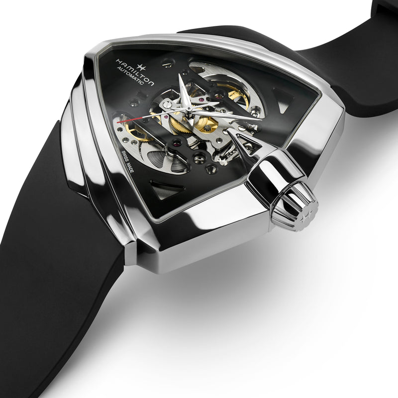 Automatic Watch - Hamilton Ventura XXL Skeleton Auto Men's Black Watch H24625330