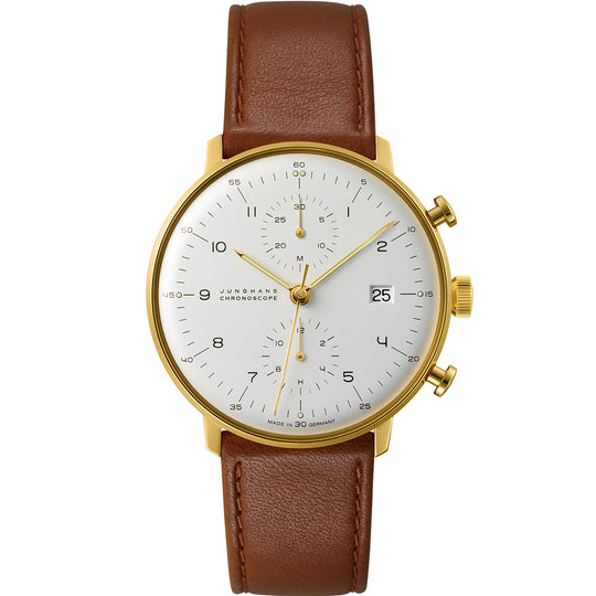 Junghans Max Bill Chronoscope Men's White/Gold Watch 27/7800.02