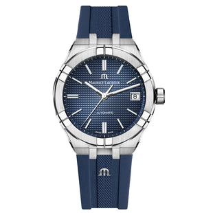 Automatic Watch - Maurice Lacroix Men's Blue Aikon Automatic Rubber Watch AI6007-SS000-430-4