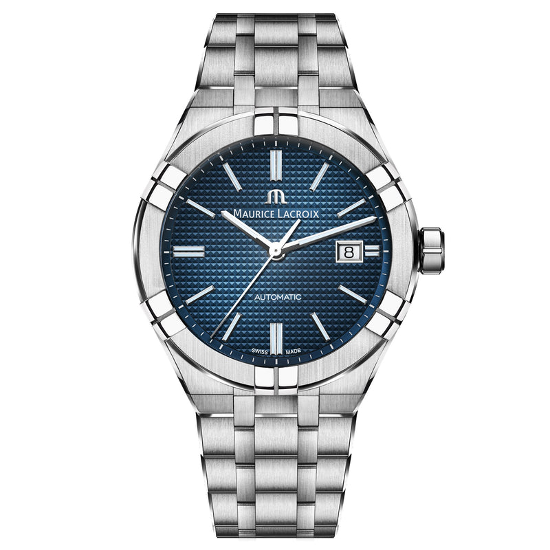 Automatic Watch - Maurice Lacroix Men's Blue Aikon Automatic Stainless Steel Watch AI6008-SS002-430-1