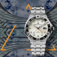 Maurice Lacroix Men's White Aikon Venturer GMT Stainless Steel Watch AI6158- SS002-130-1 from WatchPilot™