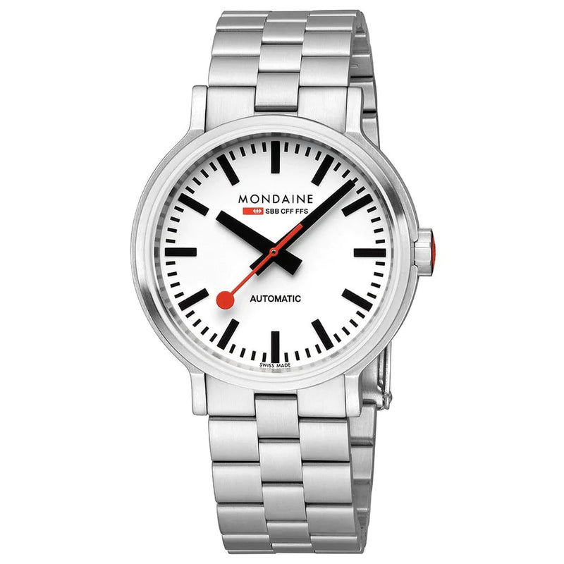 Automatic Watch - Mondaine Original Automatic Men's White Watch MST.4161B.SJ