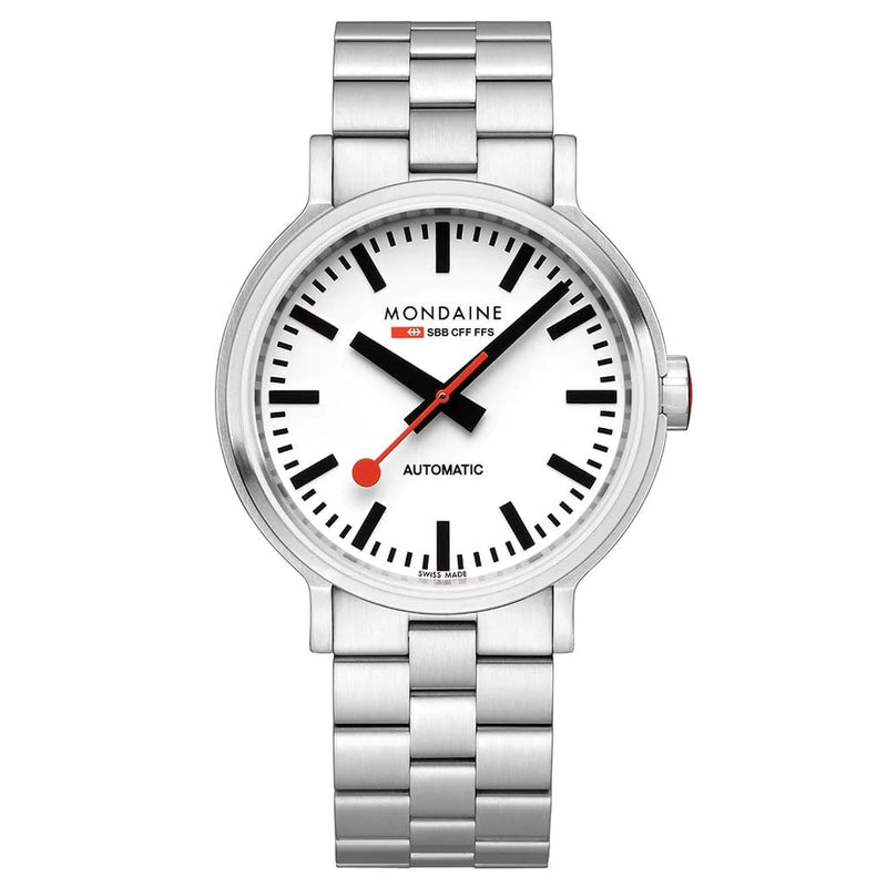 Automatic Watch - Mondaine Original Automatic Men's White Watch MST.4161B.SJ