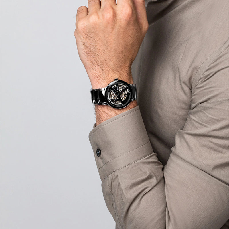Rado centrix automatic open heart best sale black
