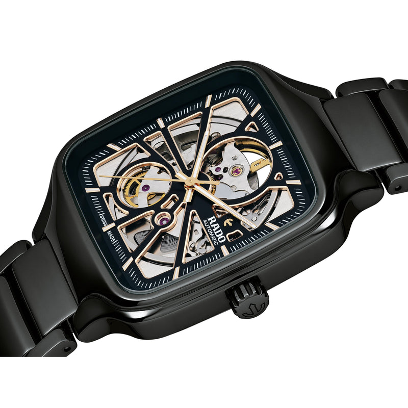 Automatic Watch - Rado True Square Automatic Open Heart Unisex Black Watch R27086162