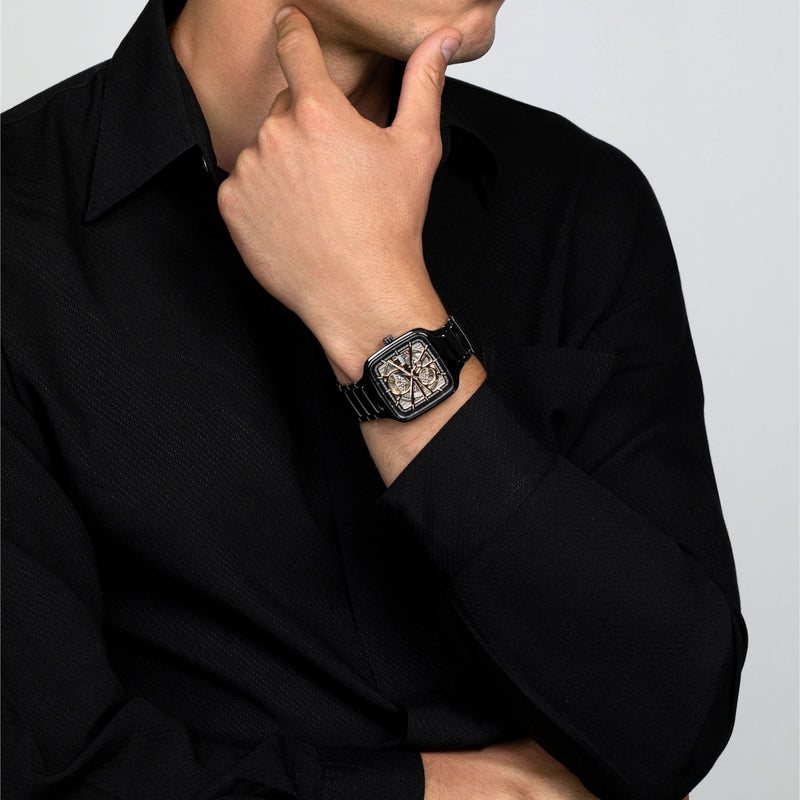 Rado square 2025 black watch