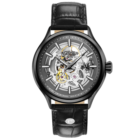 Roamer 101663 40 55 05N Competence Skeleton III Men's Black Watch