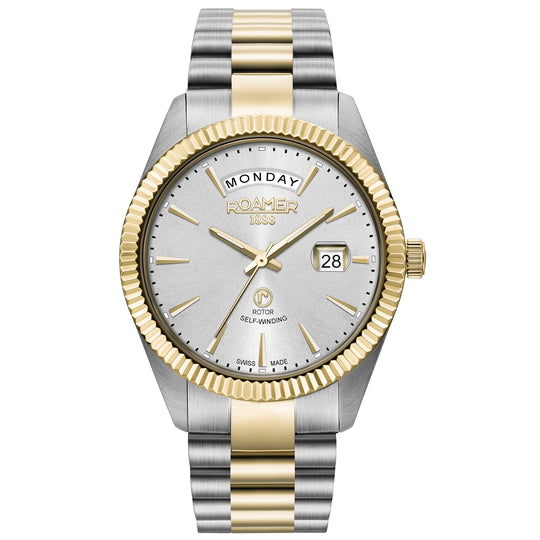 Roamer 981662 48 15 90 Primeline Day Date Men's Two-Tone Watch