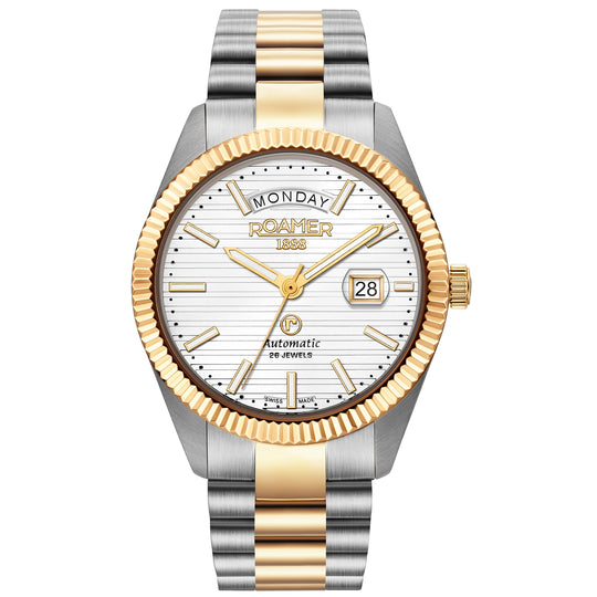 Roamer 981666 47 25 50 Primeline Day Date II Men's Two-Tone Watch