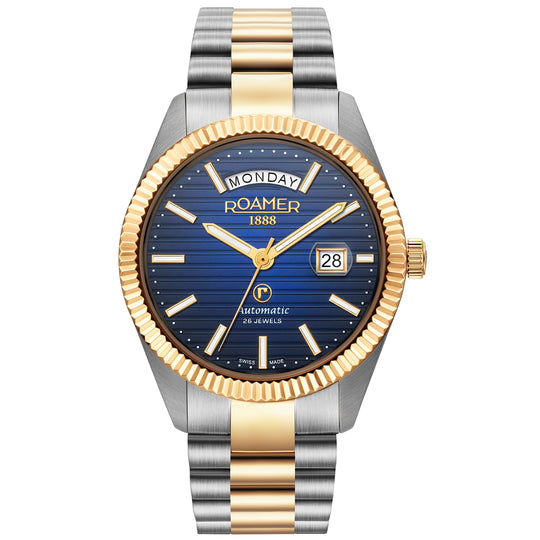 Roamer 981666 47 45 50 Primeline Day Date II Men's Two-Tone Watch
