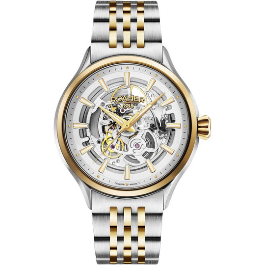Roamer Competence Skeleton Automatic Roamer Two Tone Watch 101663 47 15 10N