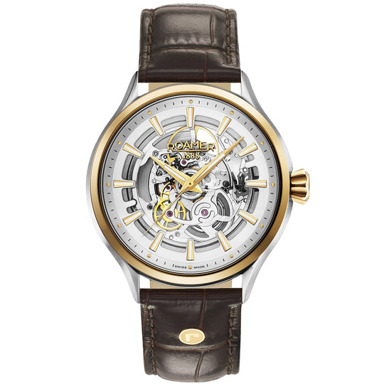 Roamer Men's Brown Competence Skeleton III Mechanical Watch 101663 47 15 05N