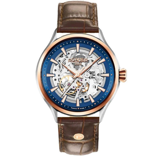 Roamer Men's Brown Competence Skeleton III Mechanical Watch 101663 49 45 05N