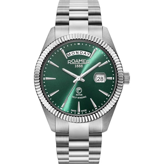 Roamer Men's Green Primeline Daydate Mechanical Watch 981662 41 75 90