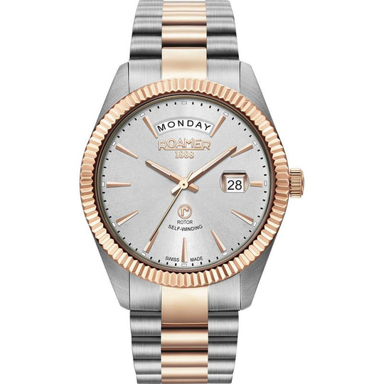Roamer Men's Two Tone Primeline Daydate Mechanical Watch 981662 47 15 90