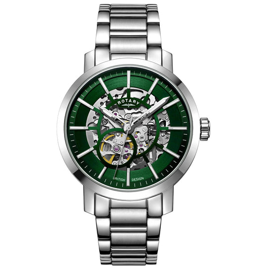Rotary Greenwich Skeleton Men's Green Watch GB05350/24