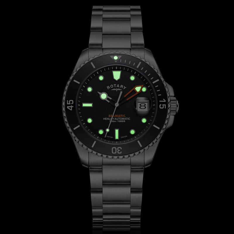 Automatic Watch - Rotary Seamatic Men's Black Watch GB05430/04