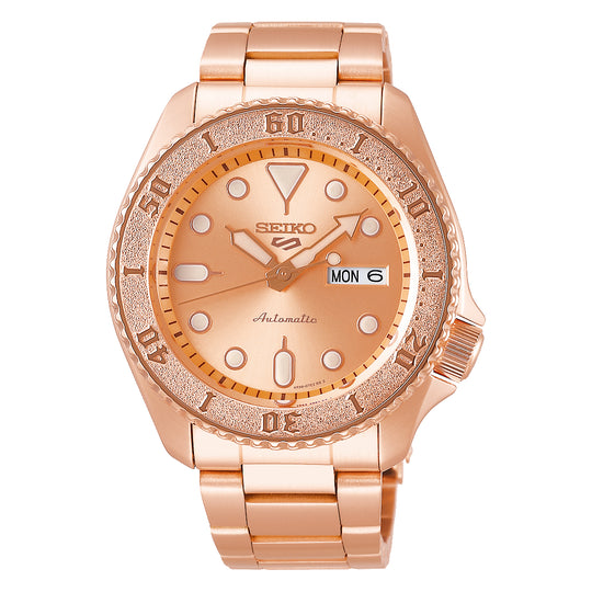 Seiko Men's Rose Gold 5 Sports Watch SRPE72K1