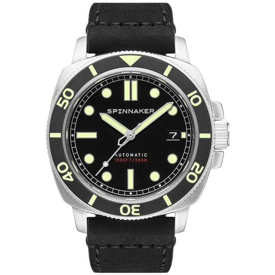 Spinnaker Hull Diver Men's Black Silver Watch SP-5088-01