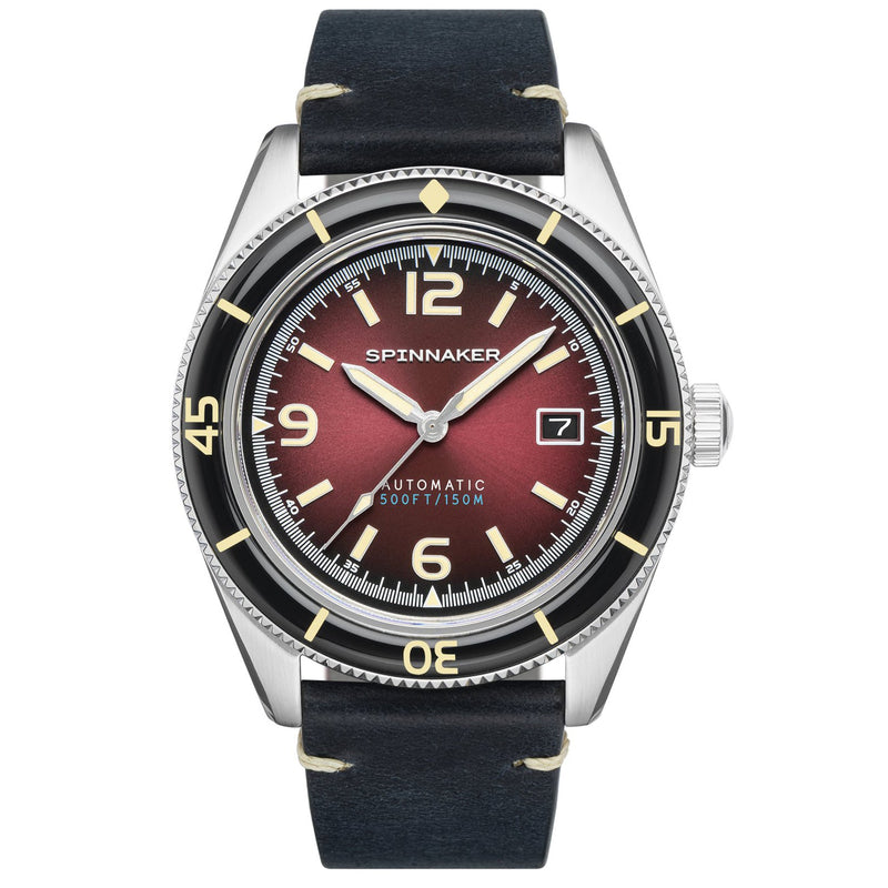 Automatic Watch - Spinnaker Men's Oxblood Red Fleuss Watch SP-5055-07