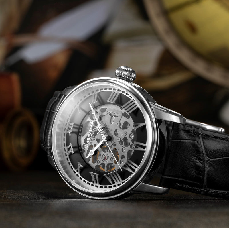 Automatic Watch - Thomas Earnshaw Black Precisto Longitude Alta Skeleton Automatic Watch ES-8808-01