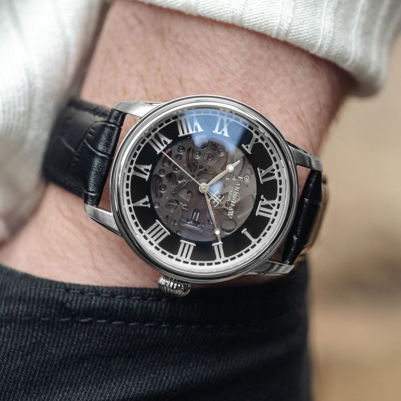 Automatic Watch - Thomas Earnshaw Black Precisto Longitude Alta Skeleton Automatic Watch ES-8808-01