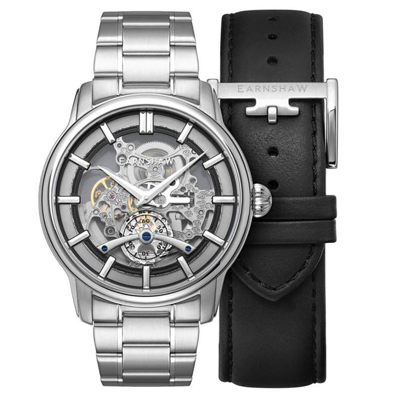 Automatic Watch - Thomas Earnshaw Men's Luminous Black White Longtitude Watch ES-8126-22
