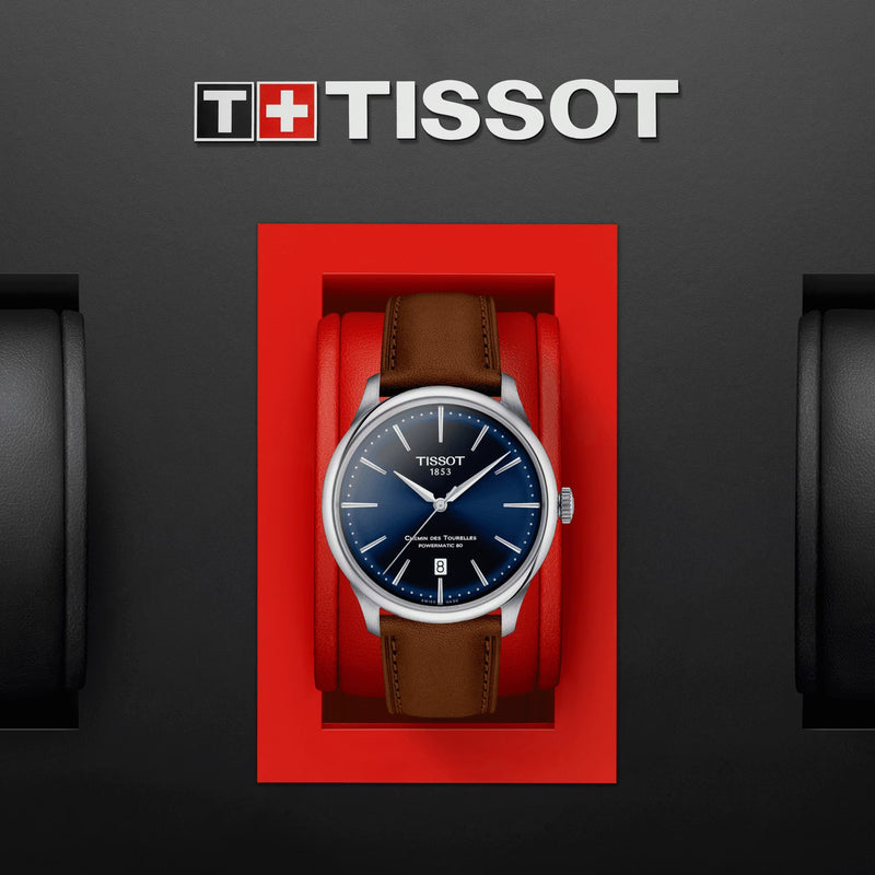 Tissot Chemin Des Tourelles Powermatic 80 39mm Men s Blue Watch