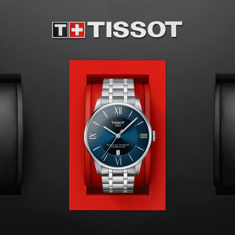 Automatic Watch - Tissot Chemin Des Tourelles Powermatic 80 Men's Blue Watch T099.407.11.048.00