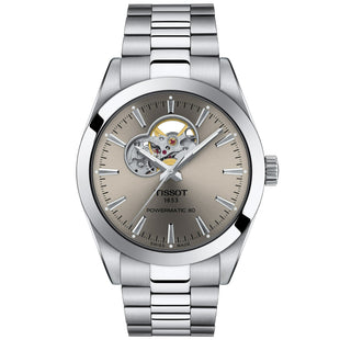 Automatic Watch - Tissot Gentleman Powermatic 80 Open Heart Men's Rhodium Watch T127.407.11.081.00