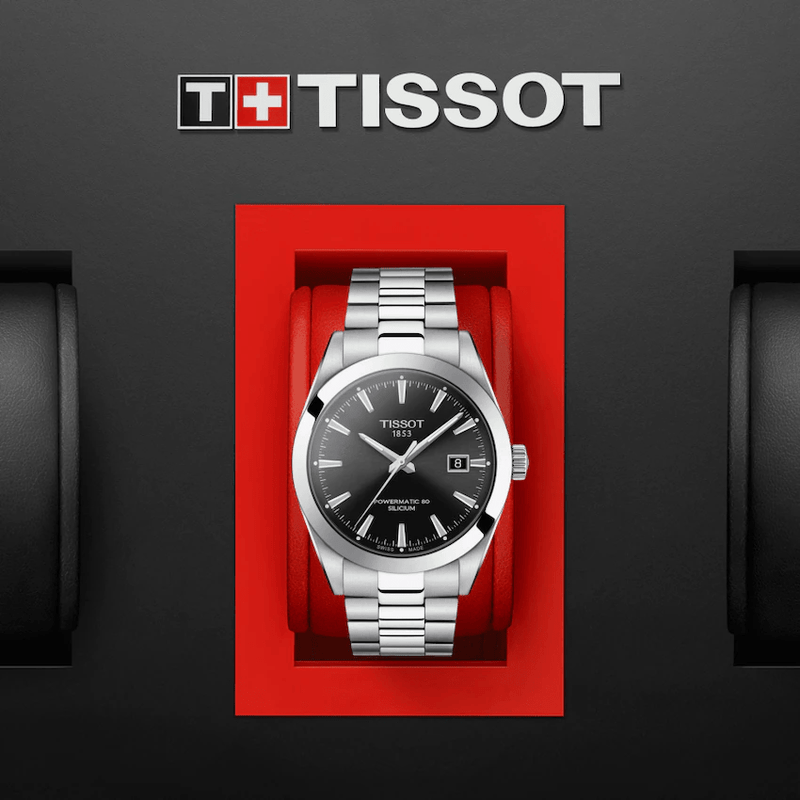 Automatic Watch - Tissot Gentleman Powermatic 80 Silicium Men's Black Watch T127.407.11.051.00