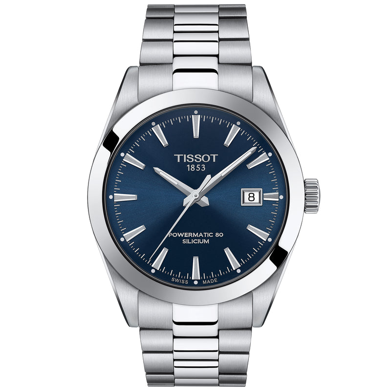 Automatic Watch - Tissot Gentleman Powermatic 80 Silicium Men's Blue Watch T127.407.11.041.00